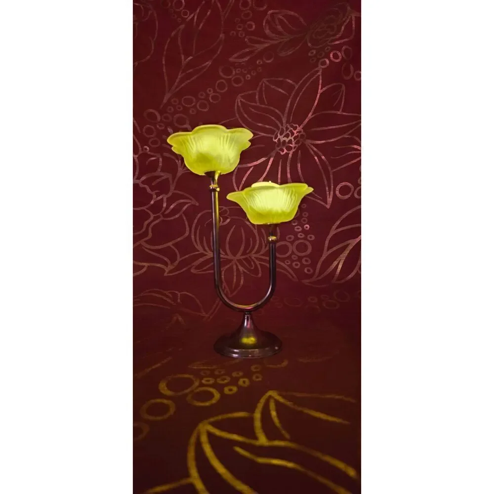 Petunia Floral Gold Taper Candle Holder